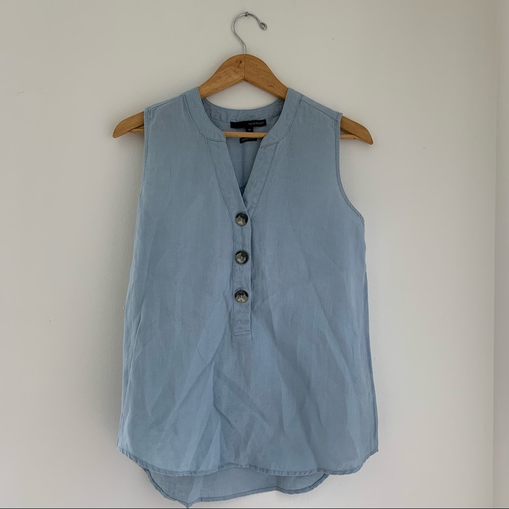 3/$10 blue linen shirt